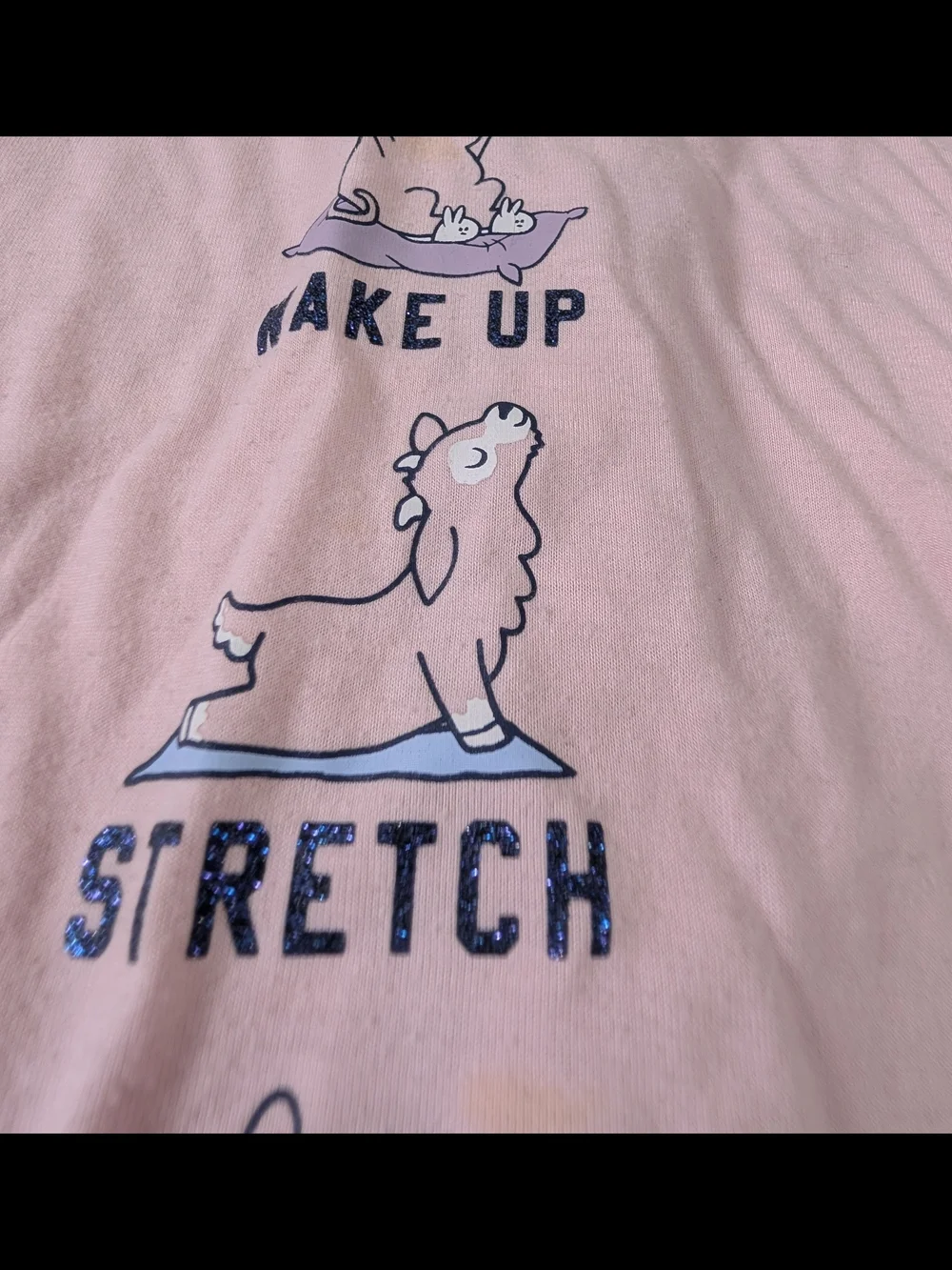 Justice Pink 'Morning Routine' Graphic Tee with Pastel Letters